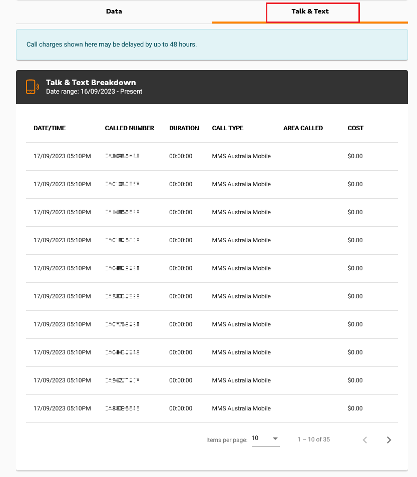 Checking your mobile usage in Toolbox iiHelp